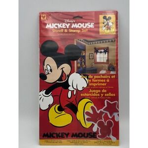 Mickey Mouse Stencil & Stamp Set Home Decoration Decor New! Sealed Gift Idea